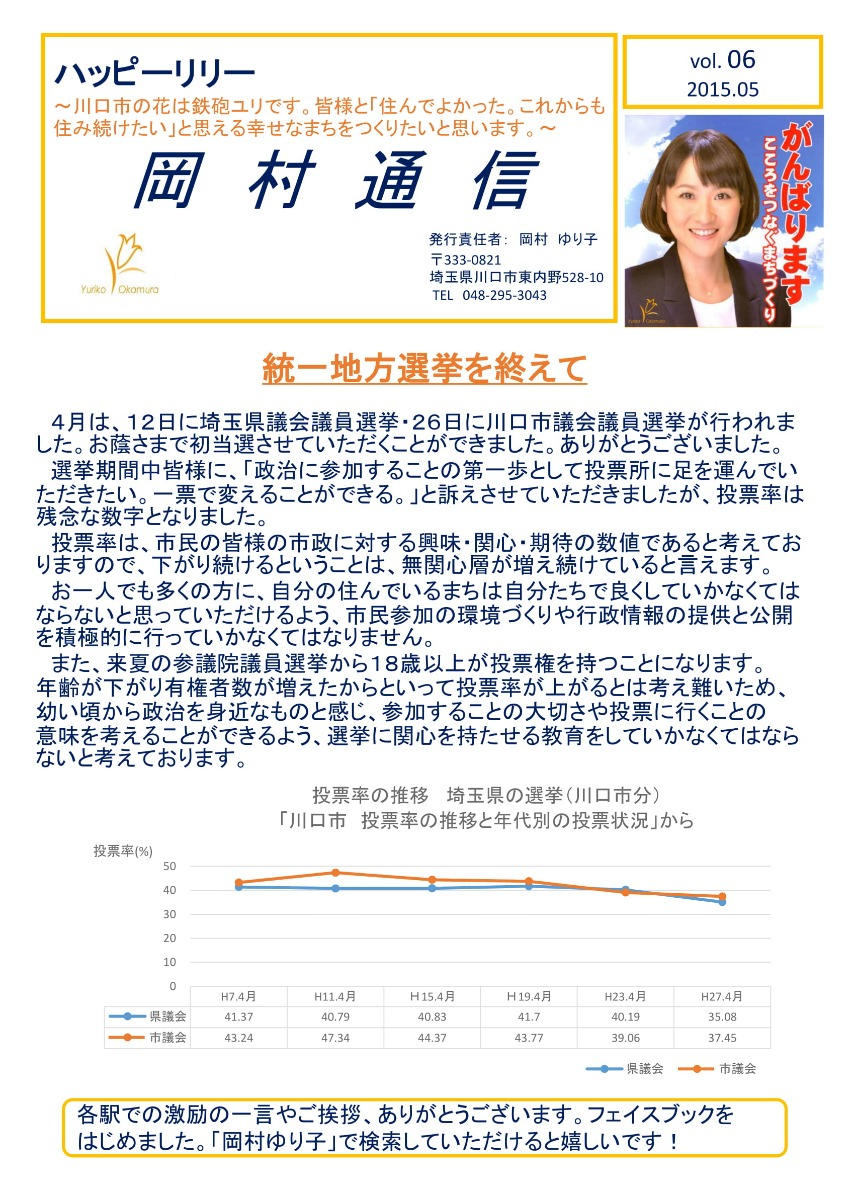 岡村通信　vol.06(2015年5月） - 